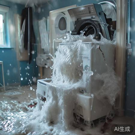 洗衣机喷水,房间变水帘洞