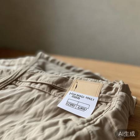 检查厚棉裤洗涤标签