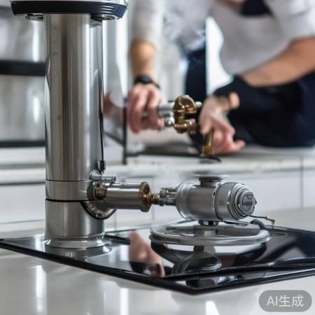 安装细节：紧固管道，垂直排烟，