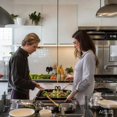 厨房间距80-100cm适宜翻