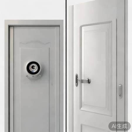 防盗门猫眼与无猫眼对比