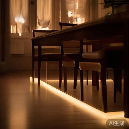隐藏LED灯带，温馨餐桌灯