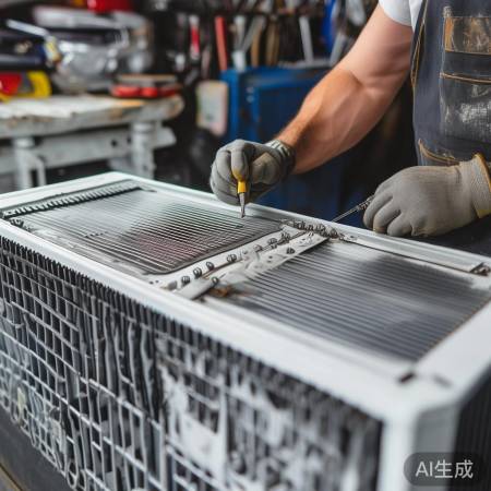 更换空调格，小心操作