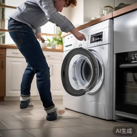 洗衣机门难开，轻摇或脚顶开