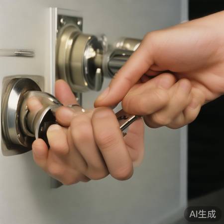 开锁步骤：钥匙旋转/旋钮解锁