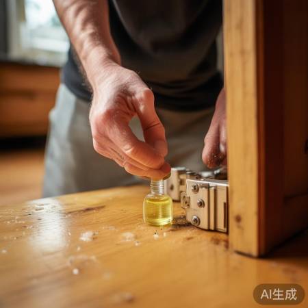 门轴磨损，加润滑油解决噪音