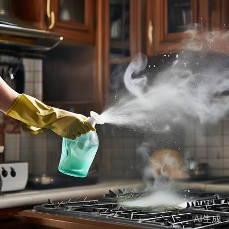 苏打水+热水洗油烟机