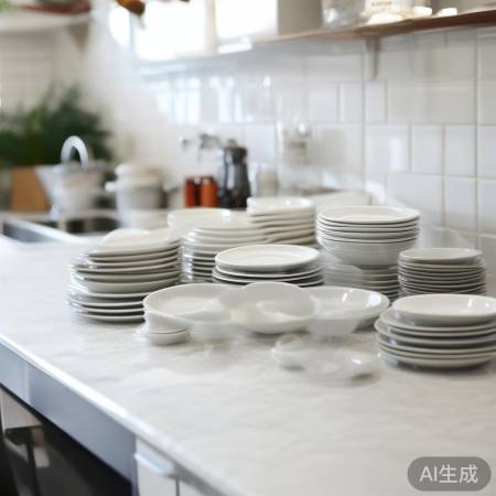 碗盘摆放，留空消毒佳