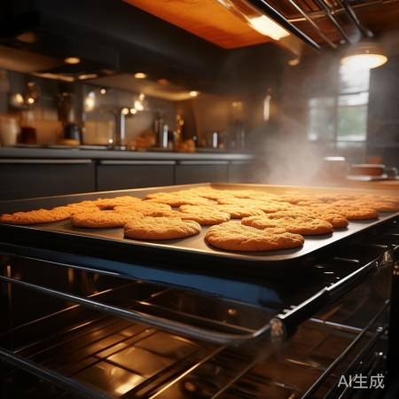 “烤至边缘金黄出炉”