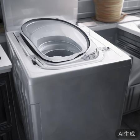 旋钮式洗衣机盖，顺时针旋开