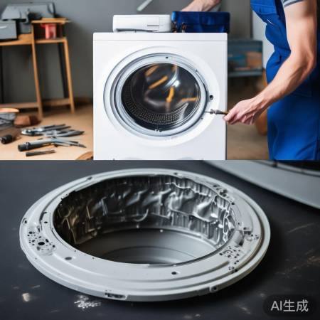 拆卸洗衣机上盖，注意均匀拧螺丝