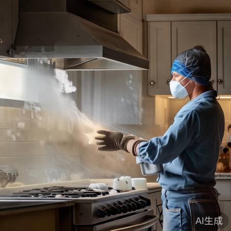 “火碱巧用清洁油烟机”