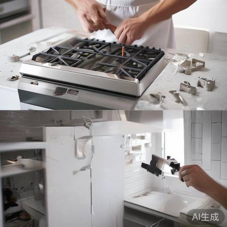 安装油烟机，拧紧螺丝