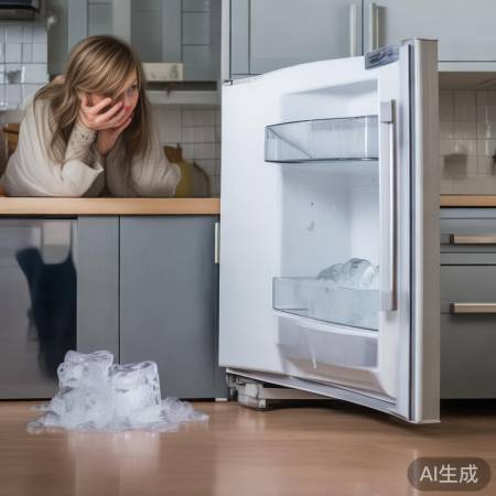 冰箱门没关紧，粗心导致冰块融化
