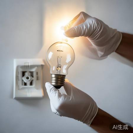 换灯泡，注意方向