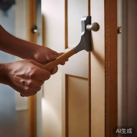 调整门缝，小心敲打