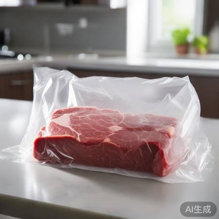 “保鲜膜保牛肉，防干防菌”
