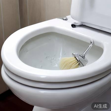 马桶刷洗擦干