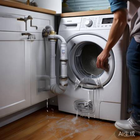 排水管检查,扣好洗衣扣