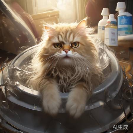 猫咪成“破坏王”，洗衣意外趣事