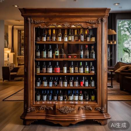 全实木红酒柜：雅致实用家居选
