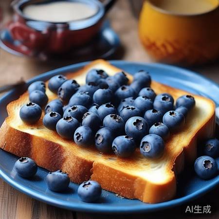蓝莓吐司,酸甜脆配早餐