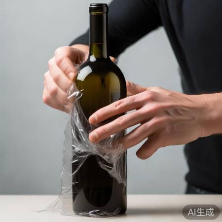 酒瓶均匀缠绕，美观整洁